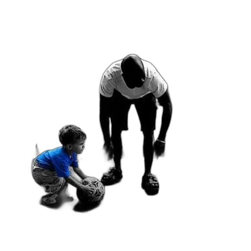 robot, 3d render, concept art, photorealistic, man, child, play, ball transparent PNG cut-out