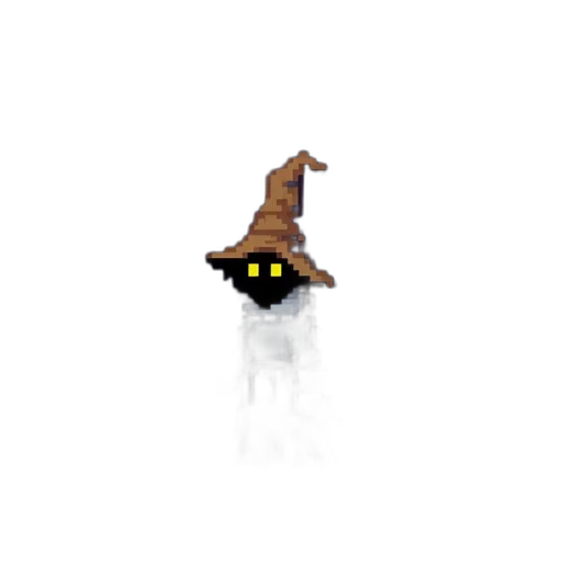 hat, creature, animal, staff, pixel art, concept art, 3d render, fantasy art transparent PNG cut-out