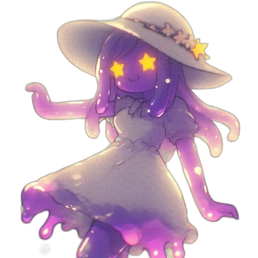 dress, hat, creature, staff, watercolor, concept art, fantasy art, pixel art transparent PNG cut-out