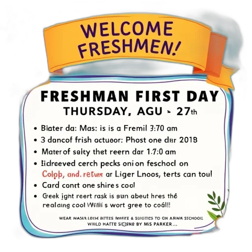 colorful, flyer, large, welcome, freshmen, banner, top, below transparent PNG cut-out
