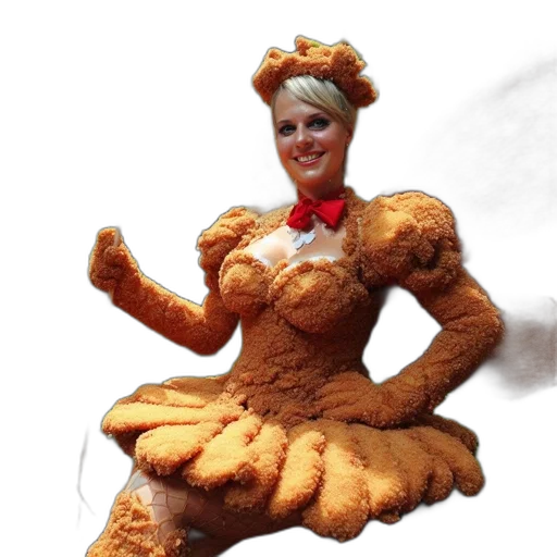 dress, food, creature, animal, 3d render, concept art, photorealistic, woman transparent PNG cut-out