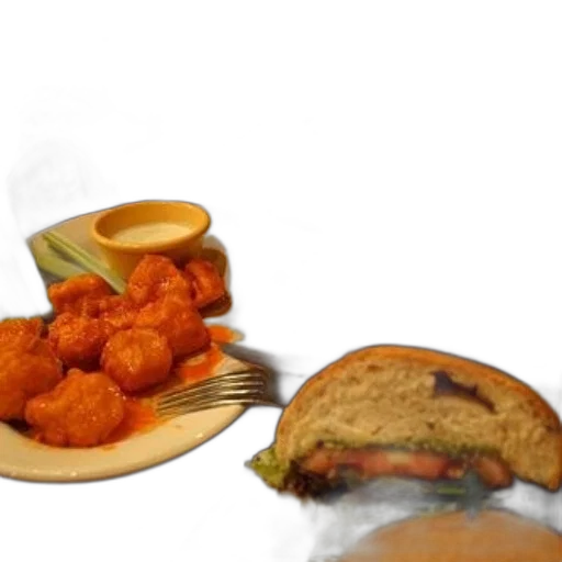 food, photorealistic, 3d render, meal, buffalo, wings, burger, fried transparent PNG cut-out