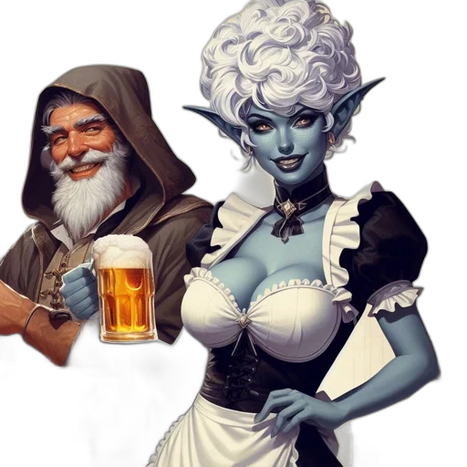 fantasy art, concept art, pixel art, comic book art, elderly, man, white, beard transparent PNG cut-out