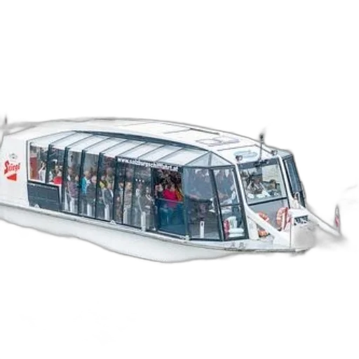 concept art, 3d render, white, boat, passengers, board, sailing, river transparent PNG cut-out