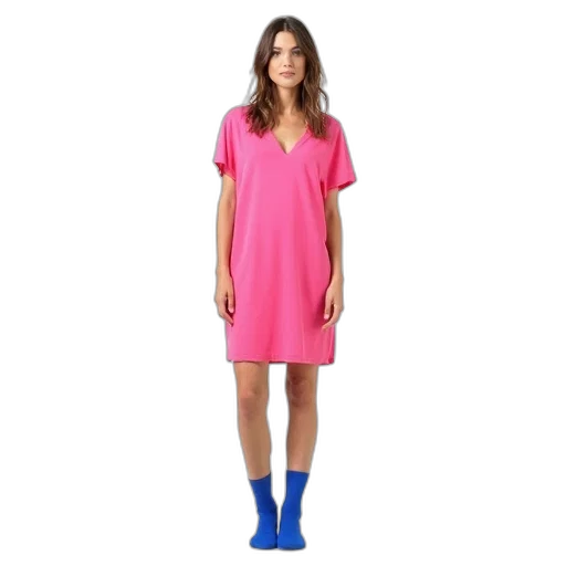 dress, neon, blue, colorful, pastel, woman, standing, white transparent PNG cut-out