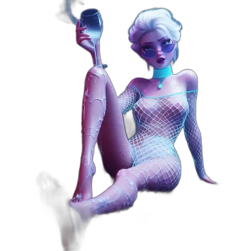dress, staff, robot, creature, concept art, vaporwave, 3d render, pixel art transparent PNG cut-out