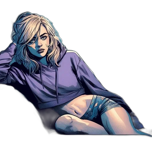 jacket, dress, comic book art, watercolor, concept art, pixel art, neon lights, blue transparent PNG cut-out