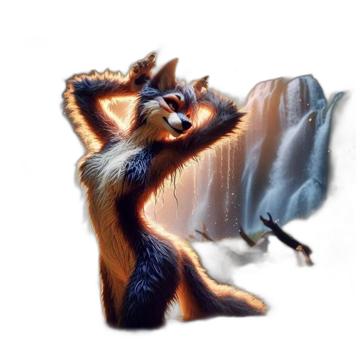 animal, creature, staff, dragon, concept art, fantasy art, 3d render, photorealistic transparent PNG cut-out
