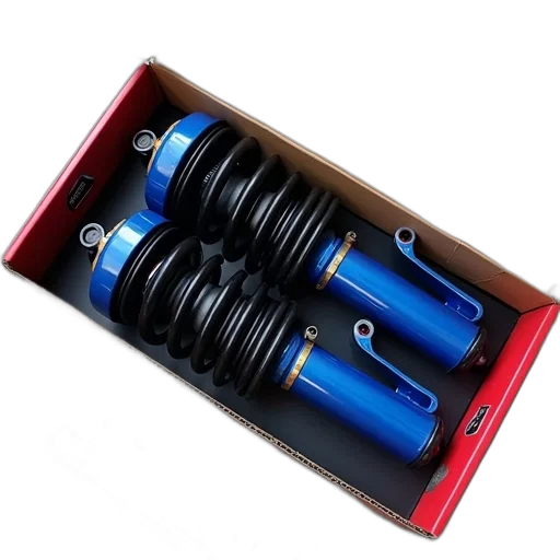 bottle, pair, blue, black, suspension, components, likely, car transparent PNG cut-out