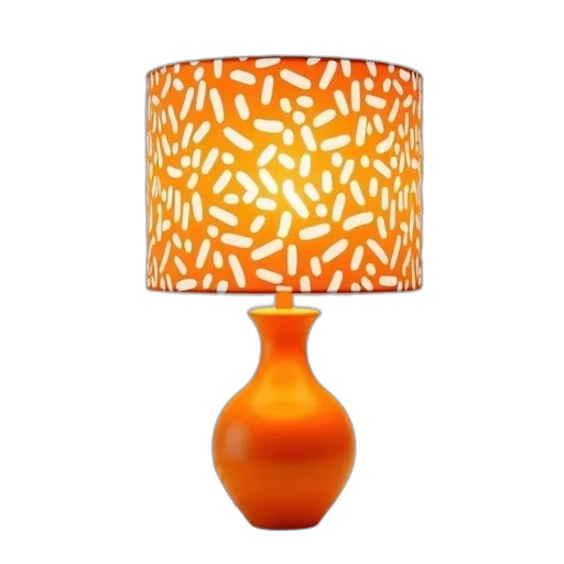furniture, crown, 3d render, lamp, unique, orange, white, patterned transparent PNG cut-out