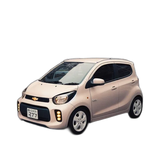car, 3d render, photorealistic, japanese, hatchback, parked, under, cherry transparent PNG cut-out