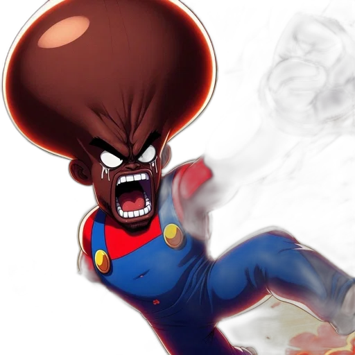 hair, face, creature, concept art, comic book art, cartoon, 3d render, animated transparent PNG cut-out