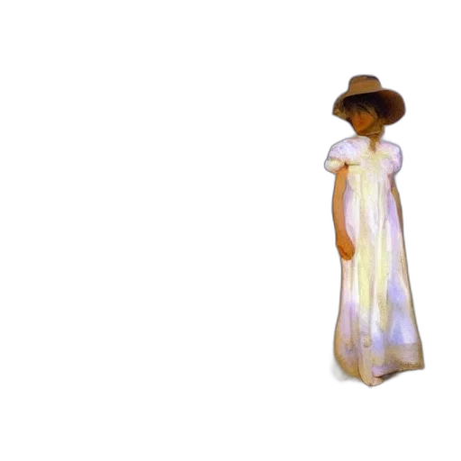 dress, hat, umbrella, staff transparent PNG cut-out