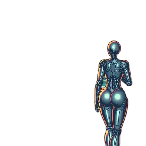 robot, dress, staff, jewelry, 3d render, concept art, pixel art, comic book art transparent PNG cut-out