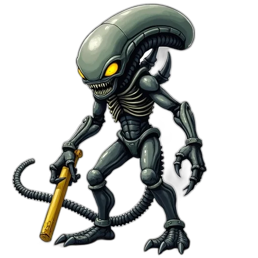 creature, staff, robot, animal, concept art, pixel art, 3d render, fantasy art transparent PNG cut-out