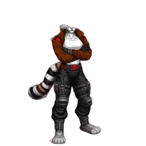 jacket, animal, staff, creature, concept art, 3d render, pixel art, fantasy art transparent PNG cut-out