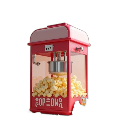 food, 3d render, photorealistic, concept art, automatic, packaging, machine, popcorn transparent PNG cut-out