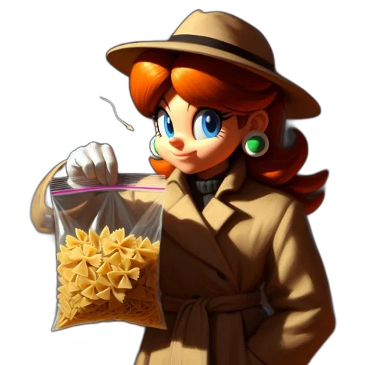 food, hat, jacket, staff, pixel art, concept art, cartoon, 3d render transparent PNG cut-out