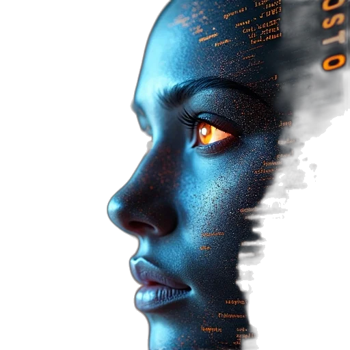 robot, face, mask, cyberpunk transparent PNG cut-out