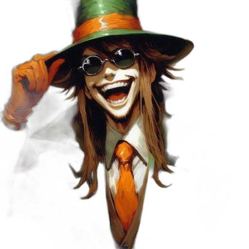 hat, staff, mask, face, concept art, fantasy art, comic book art, photorealistic transparent PNG cut-out