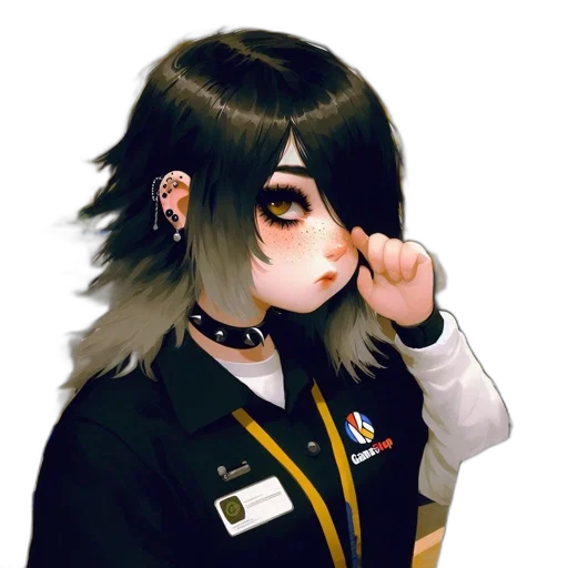 staff, jacket, face, mask, pixel art, anime, cartoon, concept art transparent PNG cut-out
