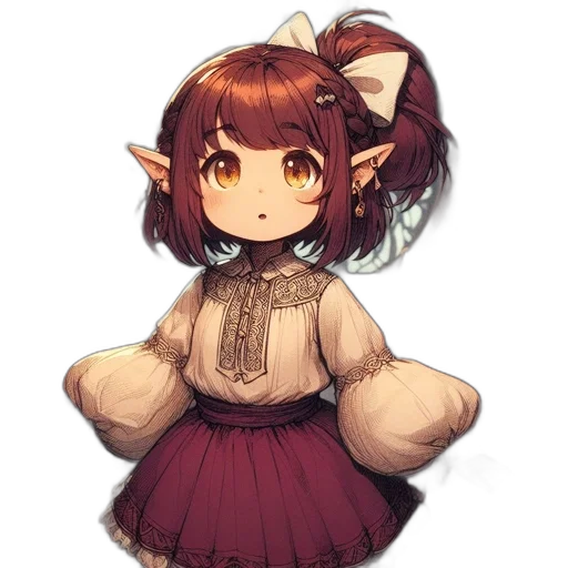 staff, creature, dress, face, pixel art, fantasy art, anime, concept art transparent PNG cut-out