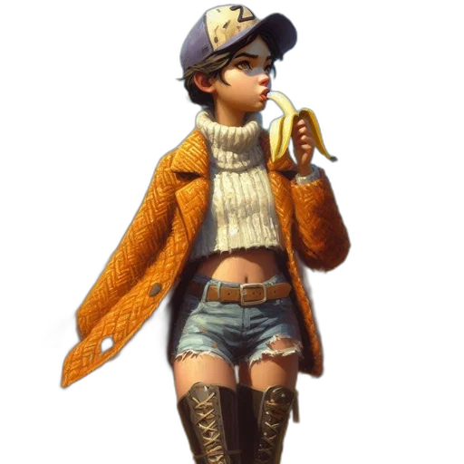 jacket, staff, hat, weapon, concept art, fantasy art, pixel art, cyberpunk transparent PNG cut-out
