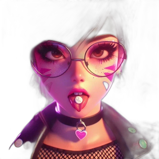 face, concept art, fantasy art, cyberpunk, 3d render, neon lights, neon, pastel transparent PNG cut-out