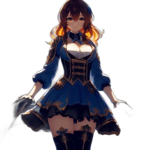 dress, crown, staff, weapon, anime, concept art, fantasy art, pixel art transparent PNG cut-out