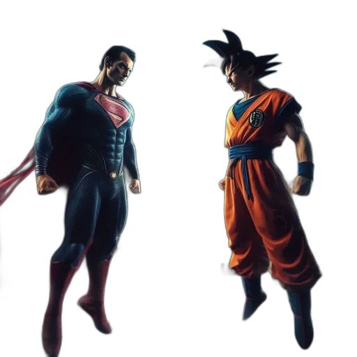 concept art, comic book art, 3d render, fantasy art, dark, neon, colorful, superman transparent PNG cut-out