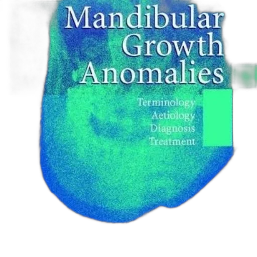 vaporwave, cover, book, titled, mandibular, growth, anomalies, featuring transparent PNG cut-out