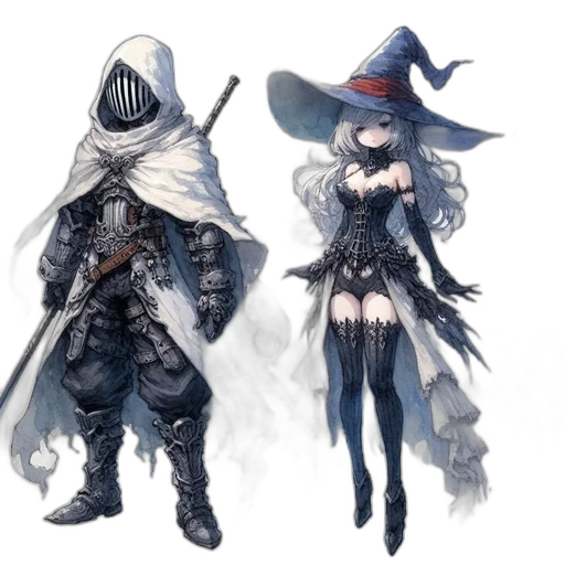 mask, concept art, fantasy art, pixel art, comic book art, fog, monochrome, dark transparent PNG cut-out