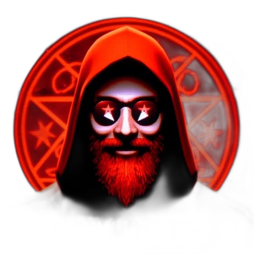 mask, face, staff, fantasy art, concept art, comic book art, pixel art, red transparent PNG cut-out