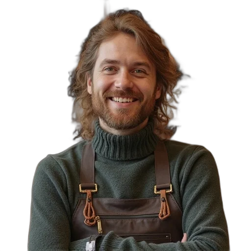 staff, hair, jacket, face transparent PNG cut-out