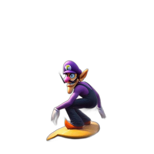 hat, creature, weapon, animal, 3d render, concept art, pixel art, waluigi transparent PNG cut-out