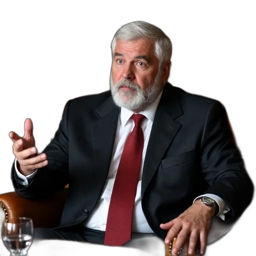 staff, furniture, man, white, hair, beard, sitting, leather transparent PNG cut-out