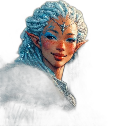face, dragon, fantasy art, concept art, watercolor, pixel art, snow, blue transparent PNG cut-out