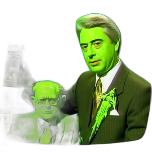 concept art, green, two, men, suits, one, older, younger transparent PNG cut-out