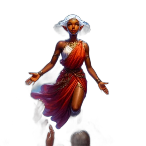 dress, staff, concept art, fantasy art, comic book art, pixel art, fire, angelic transparent PNG cut-out