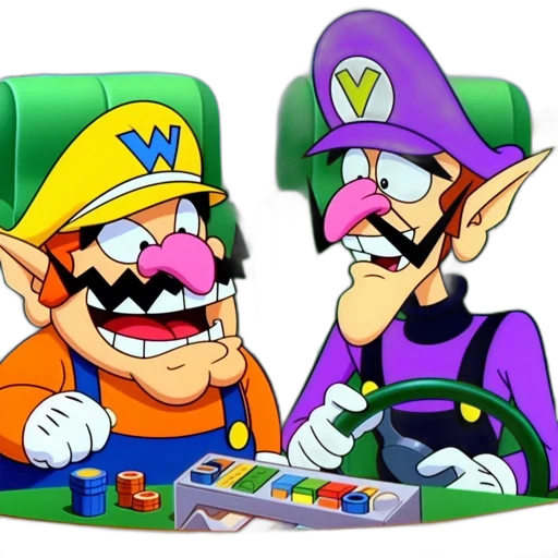 crown, concept art, pixel art, two, iconic, nintendo, characters, one transparent PNG cut-out