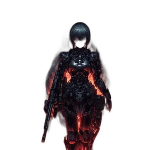 dress, robot, creature, dragon, concept art, cyberpunk, 3d render, fantasy art transparent PNG cut-out