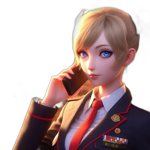 staff, jacket, face, weapon, concept art, anime, 3d render, photorealistic transparent PNG cut-out