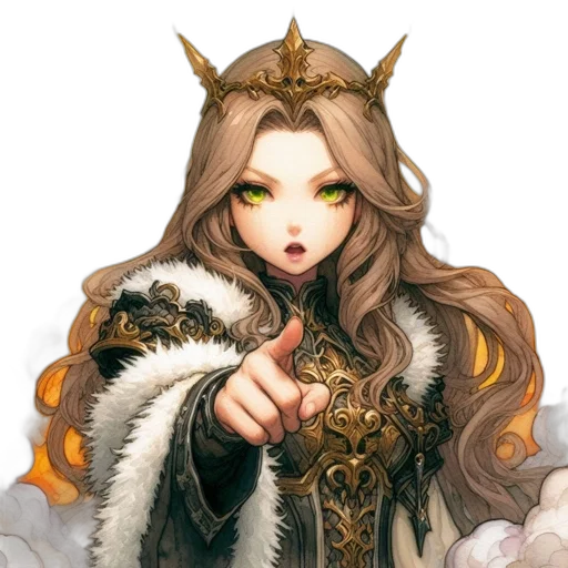 staff, dragon, weapon, crown, fantasy art, pixel art, concept art, anime transparent PNG cut-out