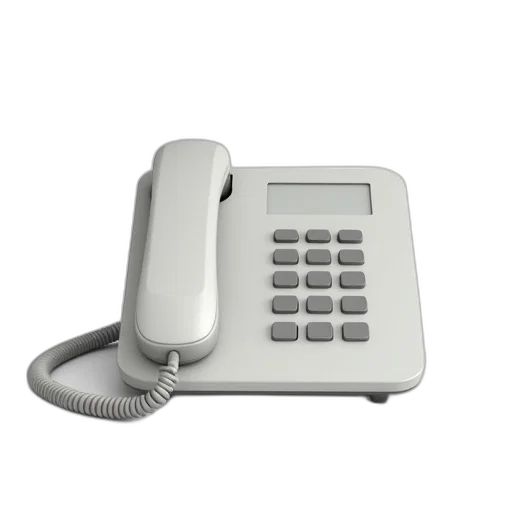 staff, modern, desk, telephone, white, background transparent PNG cut-out