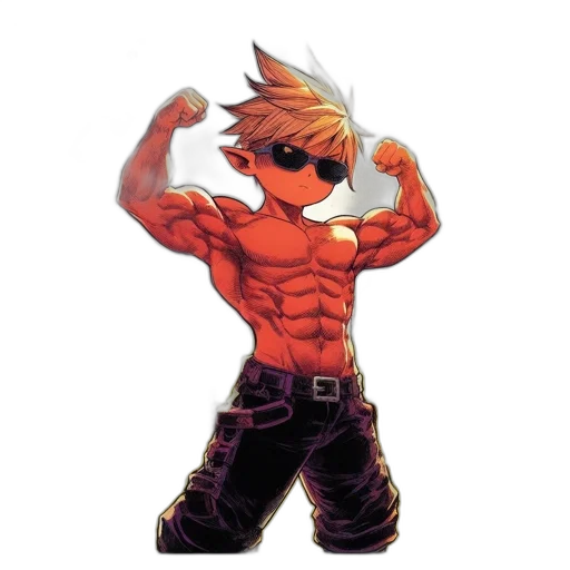 weapon, pixel art, cartoon, concept art, anime, red, animated, hero transparent PNG cut-out
