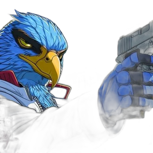 weapon, concept art, 3d render, photorealistic, comic book art, blue, falcon-like, creature transparent PNG cut-out