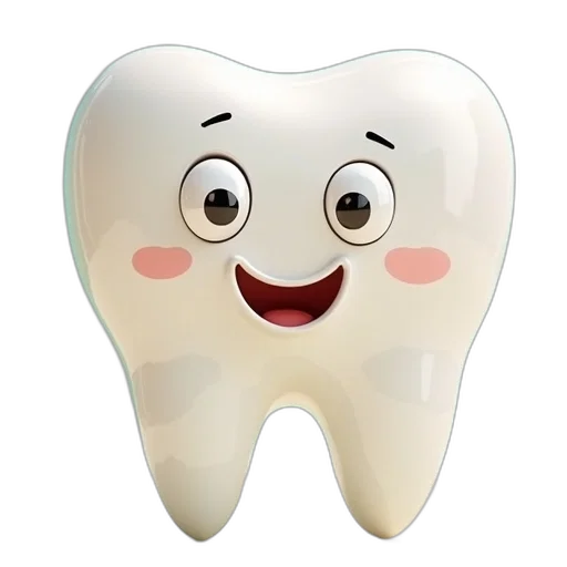 3d render, photorealistic, cartoon, tooth transparent PNG cut-out