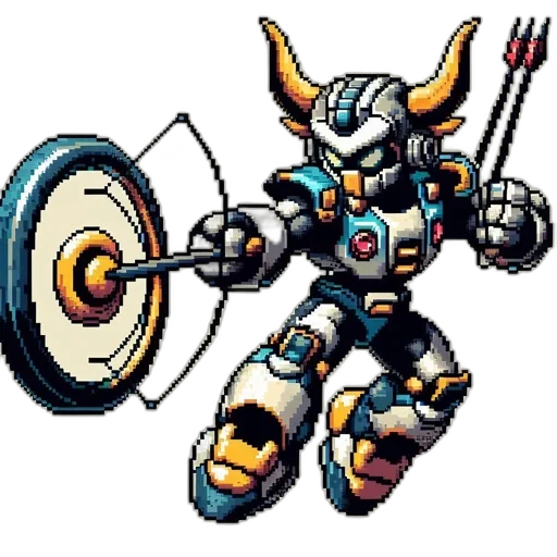 robot, weapon, pixel art, concept art, comic book art, cartoon, pixel, art transparent PNG cut-out
