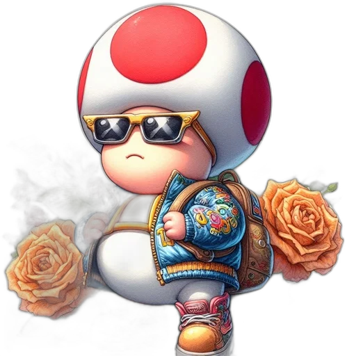 robot, weapon, concept art, 3d render, artistic, rendition, toad, mario transparent PNG cut-out