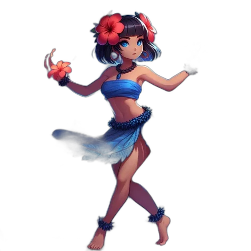 staff, dress, concept art, pixel art, fantasy art, anime, blue, colorful transparent PNG cut-out